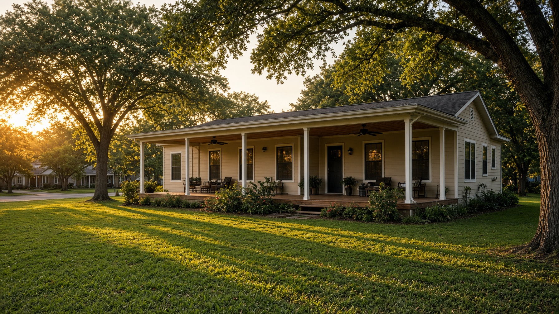 Texas home at golden hour